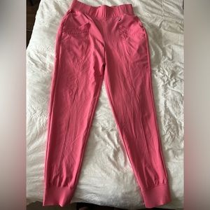 pink jogger scrub set